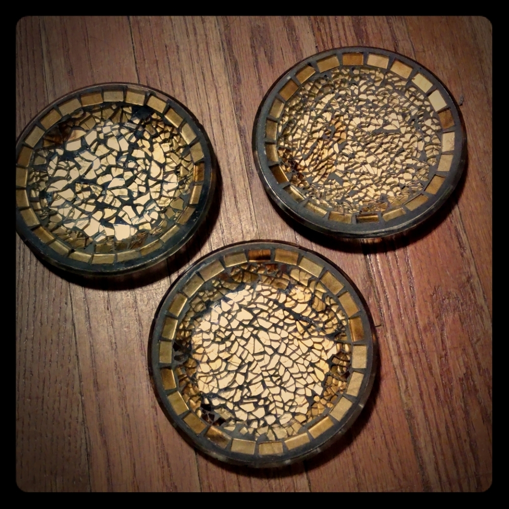 Set of 3 Mosaic Candle Holders